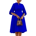Plus Size A Line Dress Fashionable Wrinkled Design Elegant Style Autumn Winter Collection for Wo