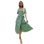 Floral Print Midi Dress Slim Fit French Country Style Spring Summer Wholesale Available custom p