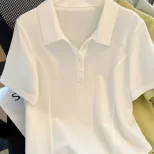 Womens Polo T Shirt Slim Fit Short Sleeve Casual Summer Style Available in White and Green Wholesale Supply