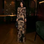 Fashionable Sheer Long Sleeve High Neck Top Sexy High Slit Design Spring Collection for Women Wh