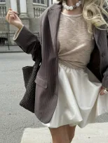 Satin and Lace Mini Skirt Y2K Elegant Style Versatile Design Shiny Finish Perfect for Spring Sum