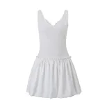 Summer Floral Puff Dress for Women Bow Tie Waist Slim Fit Beach Vacation Style Available in Mult