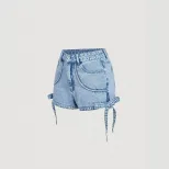 Casual Womens Denim Shorts Slim Fit Drawstring Design Versatile Style Perfect for Summer Ready t