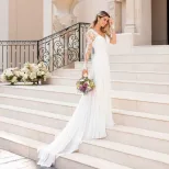 Elegant Mermaid Wedding Dress Deep V Neck Backless Sexy Design Perfect for Weddings and Evening