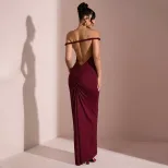 Elegant Summer Maxi Dress for Women Off Shoulder Backless Party Style Perfect for Formal Events