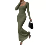 Off Shoulder Maxi Dress Slim Fit Ankle Length Spring Summer Vacation Style Wholesale Available