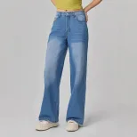 Wide Leg Denim Trousers Casual Style European and American Fashion Comfortable Fit Wholesale Ava