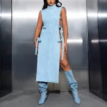 Trendy Womens Denim Dress Sexy Style Unique Design Casual Wear Wholesale Available OEM ODM servi