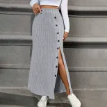 High Waisted Maxi Skirt Simple Versatile Draped Design Spring Summer Casual Wear Wholesale Avail
