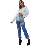 Casual Ripped Straight Leg Jeans Versatile Trendy Comfortable Streetwear Style for Everyday Use