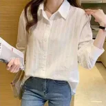 Womens French Style Long Sleeve White Shirt Unique Design Summer Fashion UV Protection Wholesale