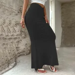 Slim Fit V Cut Bodycon Skirt Sexy Design High Waist Comfortable Fabric Perfect for Parties and N
