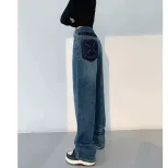 欧洲站牛仔裤女2023春季新款韩版时尚设计感高腰显瘦百搭直筒长裤