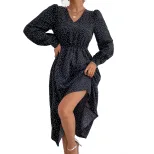 Elegant V Neck Womens Dress Fashionable Versatile Chic Ideal for Casual Outings or Parties Whole