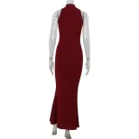 Elegant Mermaid Evening Gown Sexy Halter Neck Bodycon Fit Red Carpet Style Perfect for Parties a
