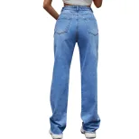 High Waisted Wide Leg Jeans for Women Casual Floor Length Trendy Design Perfect for Everyday Wea