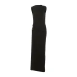 Sleeveless Bodycon Dress Solid Color Metallic Accents Side Slit Autumn Fashion for Women Wholesa