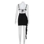 Sexy Backless Bodycon Dress Low Cut Hollow Out Design Slim Fit Perfect for Parties and Night Out
