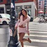 Lace Plush Long Sleeve Top and Sexy Mini Skirt Set Fashionable Street Style Autumn Winter Wholes