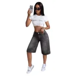 Wide Leg Denim Pants Trendy Street Style Casual Wear for Women Wholesale Available customizable