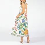 Floral Print Casual Dress for Women Spring Collection Tie Detail Available in Multiple Sizes Wholesale Supply