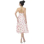 French Style Elegant Peach Velvet Mesh Sweet Dress Slim Fit Spaghetti Straps Delicate Design Per
