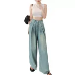 High Waisted Wide Leg Jeans Vintage Style Loose Fit Floor Length Spring Summer Fashion for Women
