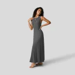Elegant Casual Knit Dress V Neck Flared Hem Open Front Design Perfect for Spring Summer Events W