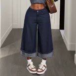 Loose Fit Womens Denim Pants Casual Style Versatile Design Comfortable Fabric Perfect for Everyd