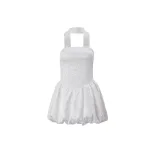French Style Strapless Dress Fashionable Sexy Ruffled Hem Waist Tie Fall Perfect for Parties and