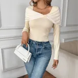 Long Sleeve T Shirt Soft Slim Fit Solid Color Lightweight Spring Fall Fashion Wholesale Availabl
