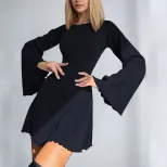 Elegant Womens Dress Spring Summer Collection Flared Sleeves Backless Design Short Length Perfec