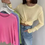 Womens Long Sleeve Snowflake Pattern T Shirt Lightweight Loose Fit Round Neck Summer Style Whole