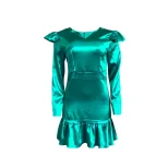Plus Size Womens Dress Ruffle Hem Bodycon Fit African Print Autumn Winter Fashion Wholesale Avai