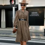 Leopard Print Long Sleeve Dress Stylish Fall Fashion Versatile Layering Piece for Women Wholesal