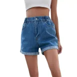 High Waisted Loose Fit Womens Denim Shorts Slimming Casual Style Perfect for Spring and Summer W