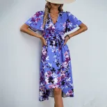 Floral Print Dress Sweet Elegant Colorful Perfect for Vacation and Summer Events Wholesale Avail