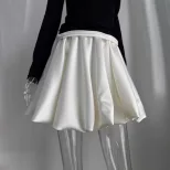 Satin Pleated Skirt Y2K Elegant Design Versatile Style Shiny Finish Spring Summer Fashion Wholes