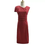 Ruffled Sleeve Bodycon Dress Pencil Fit Pleated Detail Elegant Style Perfect for Evening Events