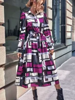 Elegant Long Sleeve Dress Chic Design Comfortable Fabric Versatile Style Perfect for Parties or