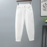 速卖通牛仔裤女2023春季新款学生韩版宽松哈伦百搭休闲九分萝卜裤