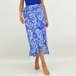 Vintage Paisley Print Asymmetrical Midi Skirt Retro Style Bohemian Vibe Perfect for Summer Whole