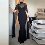 Womens Summer Dress Slim Fit Solid Color French Style Available in Black Yellow Purple Wholesale Sizes S to 3XL