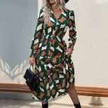 Womens Autumn Dress Irregular Pattern Printed Fabric Casual Style Wholesale Available OEM ODM se