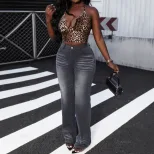 Womens Loose Fit Stretch Denim Pants Casual Street Style Perfect for Everyday Wear Ready to Ship