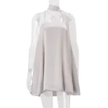 Summer Womens Dress Sexy Off Shoulder Design Satin Fabric with Hollow Out Details Elegant Evenin