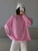 Womens Loose Fit Distressed Cotton Long Sleeve T Shirt Soft Knit Fabric Casual Style Spring Summ