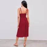 French Style Slim Fit Dress V Neck Summer Fashion Elegant Design Perfect for Parties or Casual O
