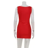 Elegant Solid Color Square Neck Bodycon Dress Slimming Fit Adjustable Straps High Quality Fabric