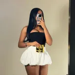 Summer Womens Bubble Skirt High Waist Solid Color Versatile Design Casual Wear for Parties or Ou